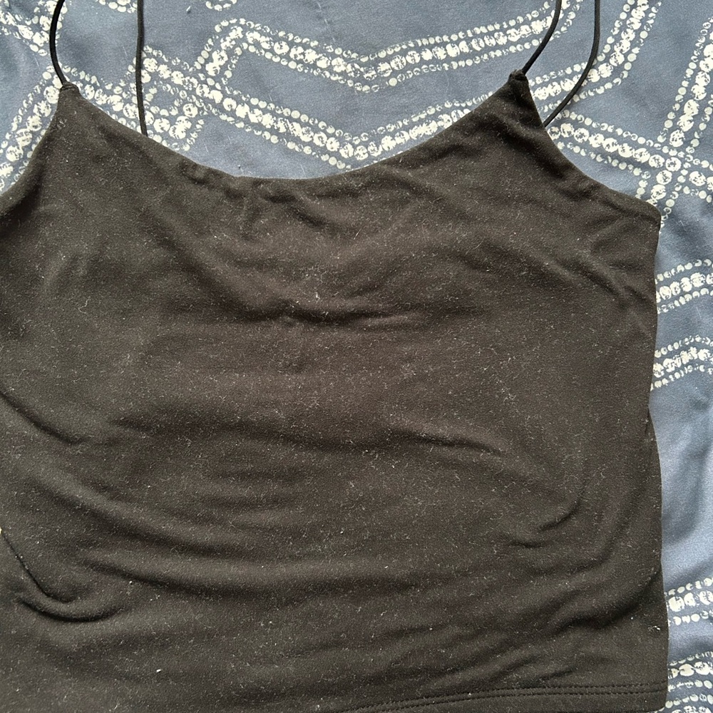 Aeropostale Black crop bungee tank